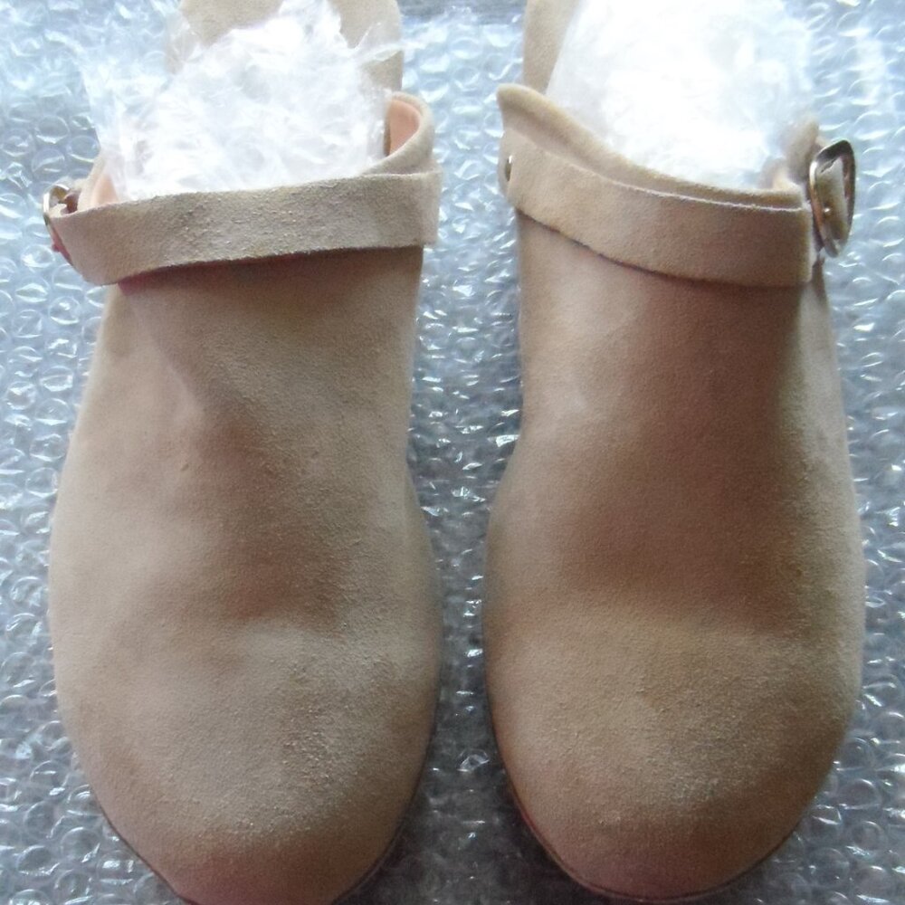 Ancient Greek Suede Sandals Clogs Mules Handmade Natural Color Size 7